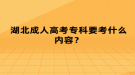 湖北成人高考?？埔际裁磧热?？