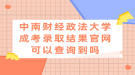 中南財經政法大學成考錄取結果官網可以查詢到嗎