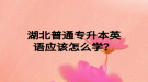 湖北普通專升本英語應(yīng)該怎么學(xué)？