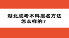 湖北成考本科報(bào)名方法怎么樣的？