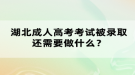 湖北成人高考考試被錄取還需要做什么？