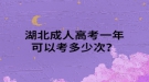 湖北成人高考一年可以考多少次？
