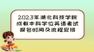 2023年湖北科技學院成教本科學位英語考試報名時間及流程安排