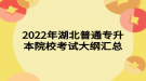 2022年湖北普通專升本院?？荚嚧缶V匯總