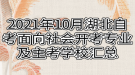 2021年10月湖北自考面向社會(huì)開(kāi)考專業(yè)及主考學(xué)校匯總