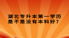 湖北普通專升本第一學歷是不是沒有本科好？