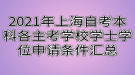 2021年上海自考本科各主考學校學士學位申請條件匯總