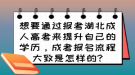 想要通過報考湖北成人高考來提升自己的學歷，成考報名流程大致是怎樣的?