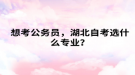 想考公務(wù)員，湖北自考選什么專業(yè)？