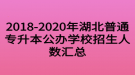 2018-2020年湖北普通專升本公辦學校招生人數(shù)匯總