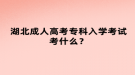 湖北成人高考專科入學(xué)考試考什么？