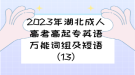 2023年湖北成人高考高起專英語萬能詞組及短語（13）