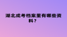 湖北成考檔案里有哪些資料？