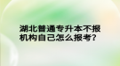 湖北普通專升本不報(bào)機(jī)構(gòu)自己怎么報(bào)考？