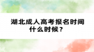 湖北成人高考報名時間什么時候？