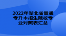 2022年湖北省普通專(zhuān)升本招生院校專(zhuān)業(yè)對(duì)照表匯總