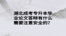 湖北成考專升本畢業(yè)論文答辯有什么需要注意安全的？