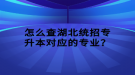 怎么查湖北統(tǒng)招專升本對應(yīng)的專業(yè)？