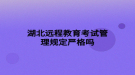 湖北遠程教育考試管理規(guī)定嚴格嗎
