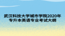 武漢科技大學城市學院2020年專升本英語專業(yè)考試大綱