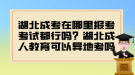 湖北成考在哪里報考考試都行嗎？湖北成人教育可以異地考嗎？