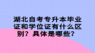 湖北自考專升本畢業(yè)證和學(xué)位證有什么區(qū)別？具體是哪些？