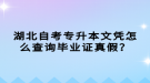 湖北自考專升本文憑怎么查詢畢業(yè)證真假？