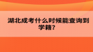 湖北成考什么時候能查詢到學籍？