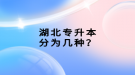 湖北專升本分為幾種？