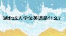 湖北成人學(xué)位英語是什么？