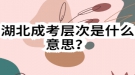 湖北成考層次是什么意思？