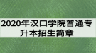 2020年漢口學(xué)院普通專升本招生簡章