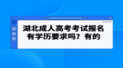 湖北成人高考考試報名有學歷要求嗎？有的