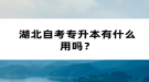 湖北自考專升本有什么用嗎？
