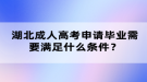 湖北成人高考申請畢業(yè)需要滿足什么條件？