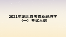 2021年湖北自考農(nóng)業(yè)經(jīng)濟學(xué)（一）考試大綱