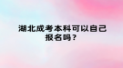 湖北成考本科可以自己報名嗎？