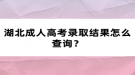 湖北成人高考錄取結果怎么查詢？