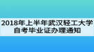 2018年上半年武漢輕工大學自考畢業(yè)證辦理通知