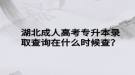 湖北成人高考專升本錄取查詢?cè)谑裁磿r(shí)候查？