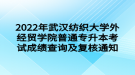 2022年武漢紡織大學(xué)外經(jīng)貿(mào)學(xué)院普通專升本考試成績查詢及復(fù)核通知