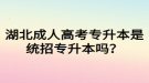 湖北成人高考專升本是統(tǒng)招專升本嗎？