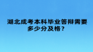 湖北成考本科畢業(yè)答辯需要多少分及格？