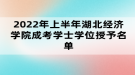 2022年上半年湖北經(jīng)濟學(xué)院成考學(xué)士學(xué)位授予名單