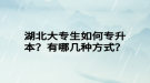 湖北大專生如何專升本？有哪幾種方式？