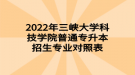 2022年三峽大學科技學院普通專升本招生專業(yè)對照表