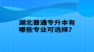湖北普通專升本有哪些專業(yè)可選擇？