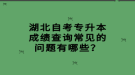 湖北自考專升本成績(jī)查詢常見的問題有哪些？