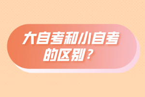 大自考和小自考有什么區(qū)別？