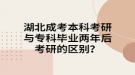 湖北成考本科考研與?？飘厴I(yè)兩年后考研的區(qū)別？